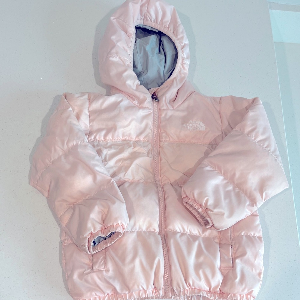 Toddler Light Pink The North Face 550 Hooded Winter Jacket Coat with Hood